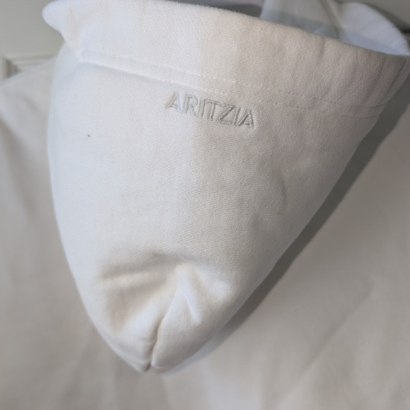 ARITZIA WOMEN'S WHITE COZY FLEECE MEGA ZIP HOODIE SIZE L - Picture 10 of 13